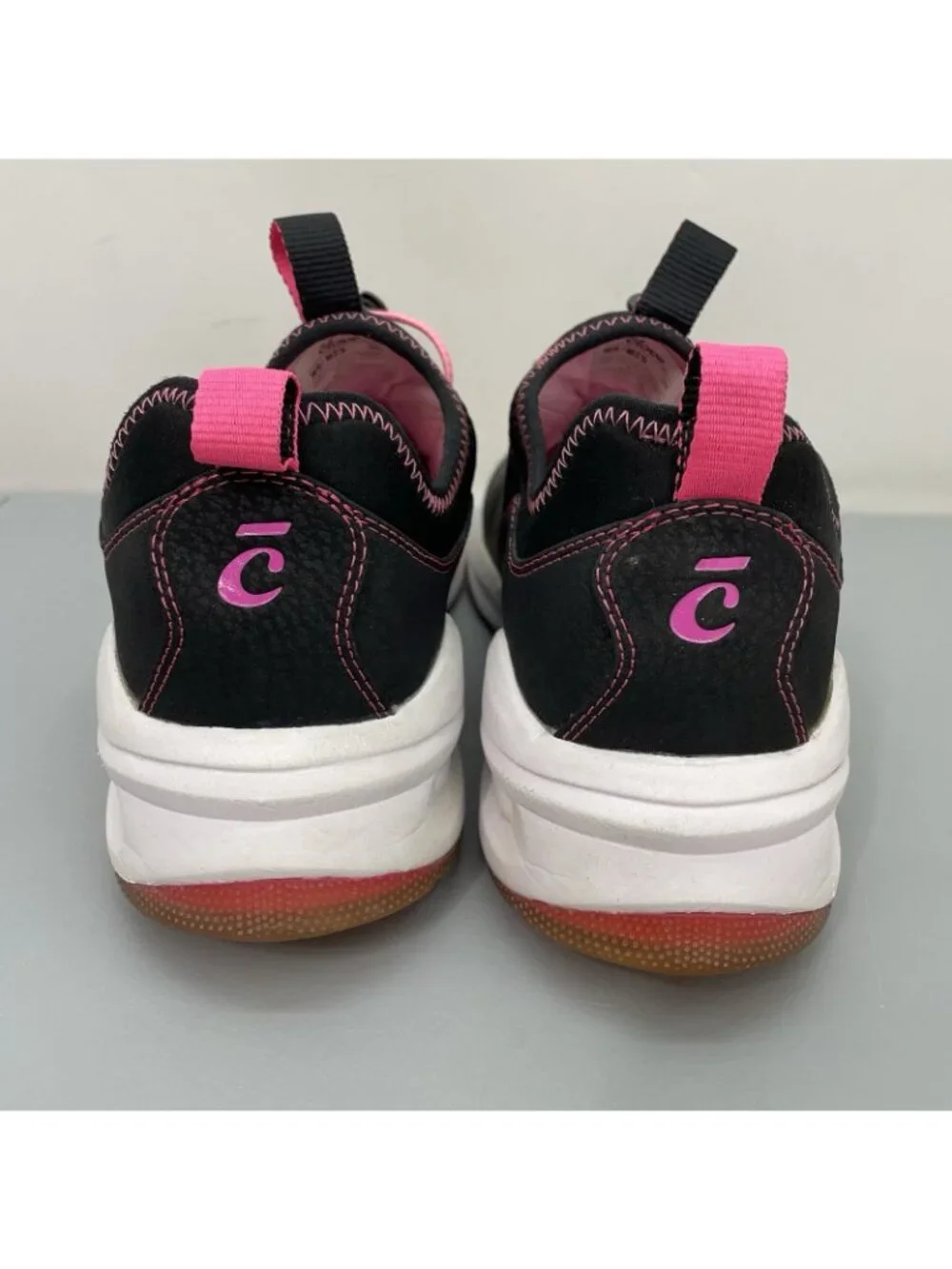Women's Black and Pink Athletic Sneakers